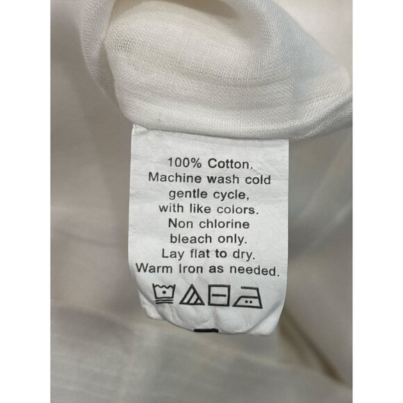 Tribe Alive Cotton Wide Leg Culotte Pants Cream Elastic Waist Cropped Med - Picture 7 of 10